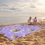 Gepersonaliseerde Bones Paw Prints 1-3 gezicht foto's Veelzijdige deken picknickmat met naam strand reizen camping wandelen cadeau voor dierenliefhebbers familie