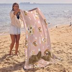 Gepersonaliseerde Bones Paw Prints 1-3 gezicht foto's Veelzijdige deken picknickmat met naam strand reizen camping wandelen cadeau voor dierenliefhebbers familie