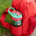 Personalised Cute Cartoon Boy Girl Name 16 oz Water Bottle with Silicone Straw and Handle Birthday Back to School Gift for Kids