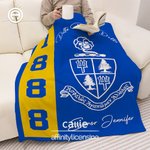 Henkilökohtainen monivärinen Sorority Logo Soft Throw Blanket with Name and Year Syntymäpäivä Sorority Gift for Sorors | Callie × Affinity Licensing