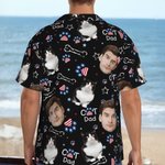 Personalised National Flag Dog Cat Paw Print Hawaiian Style T-shirt with 1-6 Face Photos Independence Day Anniversary Gift for Pets Lovers