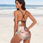 Personalisierte Gesicht Foto Frauen einteiligen Badeanzug Strand Wesentliche Sommerurlaub lustig Geburtstag Jahrestag Geschenk für Freundin Ehefrau