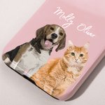 Personalised Watercolour 1-3 Pet Photo TPU Phone Case for iPhone Samsung with Name Multicolour Available Birthday Gift for Dog Cat Lovers