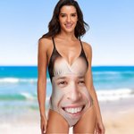 Personalisierte Gesicht Foto Frauen einteiligen Badeanzug Strand Wesentliche Sommerurlaub lustig Geburtstag Jahrestag Geschenk für Freundin Ehefrau