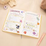 Calendrier personnalisé des pelotes de laine 2026 Journal A5 avec texte et page de planification de projet Accessoires de rangement pour le crochet Cadeau d'anniversaire pour les amoureux du tricot