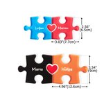 Personalized Red Heart 2-5 Acrylic Puzzles Name Sign Home Decor Anniversary Birthday Gift for Couple Family