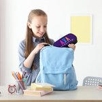 Estuche para lápices personalizado de neón de doble capa con nombre Material escolar Vuelta al cole Regalo de cumpleaños para profesores Niños