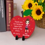 Personalised Cartoon Teacher Apple Wooden Ornament with Year and Name Teachers' Day Appreciation Gift for Teachers