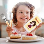 Fourchette Cuillère Couteau 3 pièces avec nom et étui Cadeau d'anniversaire de rentrée scolaire pour garçons filles