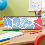 Trousse à Crayons Personnalisée avec Nom Style Floral Danois Fournitures de Bureau Cadeau Rentrée Scolaire pour Enfant Étudiant