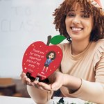 Personalised Cartoon Teacher Apple Wooden Ornament with Year and Name Teachers' Day Appreciation Gift for Teachers