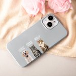 Personalised Watercolour 1-3 Pet Photo TPU Phone Case for iPhone Samsung with Name Multicolour Available Birthday Gift for Dog Cat Lovers