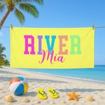 Personalised Summer Theme Title Oversized Quick Dry Microfiber Beach Towel with Name Travel Essentials Birthday Gift for Women