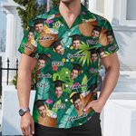 Personalized Graduation Cap Face Photo Hawaiian Shirt with Name and Year Graduation Party Summer Vacation Beach Party Gift for Man