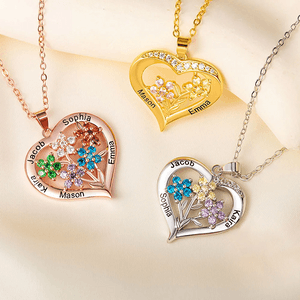 Personalized Birth Flower Locket Necklace With Photo And Initial