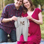 Personalised Embroidery Cow Print Initial 100% Cotton Baby Romper Hat Set with Name Welcome Baby Party Baby Shower Gift for Newborns