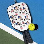 Personalized Face Photo Waterproof Pickleball Paddle Cover with Hook Mother's Father's Day Birthday Gift for Dad Mom Grandparent Pickleball Player
