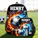 Personalized 3D Thunder Heat Baseball Basketball Backpack Lunch Bag Pencil Case Set with Name Back to School Birthday Gift for Kids Ball Sports Lover