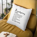 Personalized Friendsgiving Definition Soft Throw Pillow Cover with Text Couch Decor Thanksgiving Birthday Gift for Friends
