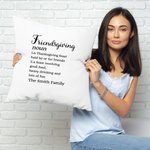 Personalized Friendsgiving Definition Soft Throw Pillow Cover with Text Couch Decor Thanksgiving Birthday Gift for Friends
