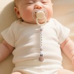 Personalized Ball Sports Silicone Beaded Pacifier Clip Holder with Name Fits Most Pacifiers Teether Toy Baby Shower Gift for Newborn