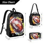 Personalised Watercolor Soccer Rugby Backpack Lunch Bag Pencil Case Set with Name Number Back to School Team Training Day Birthday Gift for Boys Girls
