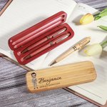 Personligt set med kulspetspenna och fodral i trä med namn och titel Kontorsmaterial Uppskattningsgåva för anställda Kollegor