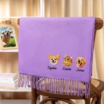 Henkilökohtainen 1-3 kirjailtu Pet Face Photos Super pehmeä lämmin huivi nimet muoti lisävaruste Birthay lahja perheen lemmikkieläinten ystäville