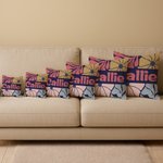 Personalised Danish Flower Soft Throw Pillow Cover with Name Home Decor Birthday Gift for Friends Women