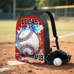 Personalised Watercolor Soccer Rugby Backpack Lunch Bag Pencil Case Set with Name Number Back to School Team Training Day Birthday Gift for Boys Girls