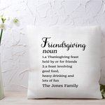 Personalized Friendsgiving Definition Soft Throw Pillow Cover with Text Couch Decor Thanksgiving Birthday Gift for Friends