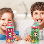 Personalisierte bunte Buntstifte niedlichen Cartoon-Charakter 16 oz Kind Wasserflasche mit Namen und Initialen zurück zu Schule Geburtstag Geschenk für Jungen Mädchen