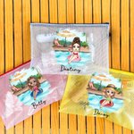 Personalised Pool Vacation Cartoon Girl Waterproof Beach Bag with Name Birthday Summer Party Gift for Women