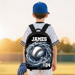 Personalized 3D Thunder Heat Baseball Basketball Backpack Lunch Bag Pencil Case Set with Name Back to School Birthday Gift for Kids Ball Sports Lover