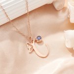 Personalizada Mariposa Inicial Birthstone Collar Dainty Joyería Cumpleaños Aniversario de regalo para las mujeres