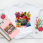 Personalized Apple Praise Notes Design 100% Cotton T-shirt with Text Teacher Appreciation Back to School Gift for Teacher