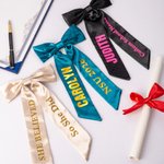 Personalized Glitter Texts Bow Knot Hair Clip Hair Accessories Graduation Gift for Girl Graduates