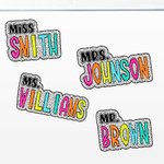 Personalized Dalmatian Dots Colourful Doodle Letter Whiteboard Magnets Magnetic Bookmark Clips with Card Teaching Tool Back to School Gift for Teacher