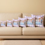 Personalised 1-5 Cartoon Characters Family Throw Pillow Cover Home Decor Birthday Anniversary Housewarming Gift for Family