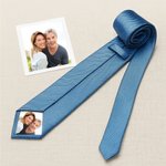 Personalisierte Streifen Foto Patch Krawatte mit Namen und Geschenkbox Herren Accessoire Hochzeit Jahrestag Business Geschenk für Ehemann Papa