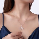 Personalizada Mariposa Inicial Birthstone Collar Dainty Joyería Cumpleaños Aniversario de regalo para las mujeres