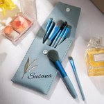 Bolso de maquillaje personalizado con flores de nacimiento en acuarela y 8 brochas de maquillaje regalo de cumpleaños y boda para ella