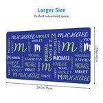 Personalized Multicolor Non-Slip Large-Size Desk Mat Mouse Pad with Name and Initial Office Accessory Birthday Gift for Students Colleagues Friends