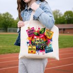 Personalizzato Apple Praise Notes Borsa in tela di grande capacità con testo Regalo di apprezzamento per gli insegnanti nel giorno della festa dell'insegnante