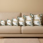 Personalised Cartoon Plant Dinosaur Throw Pillow Cover with Name Home Decor Holiday Birthday Gift for Boys Girls