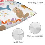 Personalized Cute Marine Animals Dinosaur Elements Soft Throw Pillow Cover with Name Home Decor Birthday Gift for Boys Girls