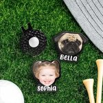 Personalized Photo Golf Ball Marker with Magnetic Hat Clip with Name Birthday Father's Day Gift for Golf Lover