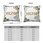 Personalised Cartoon Plant Dinosaur Throw Pillow Cover with Name Home Decor Holiday Birthday Gift for Boys Girls