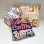 Personalised Danish Flower Soft Throw Pillow Cover with Name Home Decor Birthday Gift for Friends Women