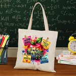 Personalizzato Apple Praise Notes Borsa in tela di grande capacità con testo Regalo di apprezzamento per gli insegnanti nel giorno della festa dell'insegnante